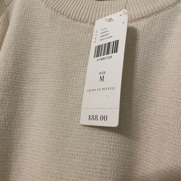 NWT Anthropologie White/Cream Knit Sweater - Picture 4 of 7